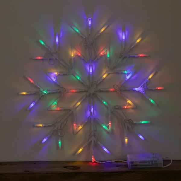 Samuel Alexander 34cm Battery Operated Light up Christmas Snowflake with Multi-Coloured LEDs