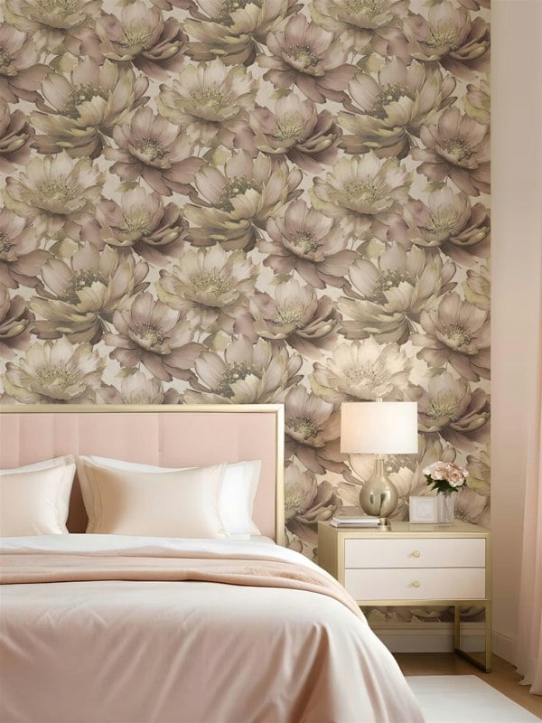 Muriva Aminah Floral Blush Wallpaper