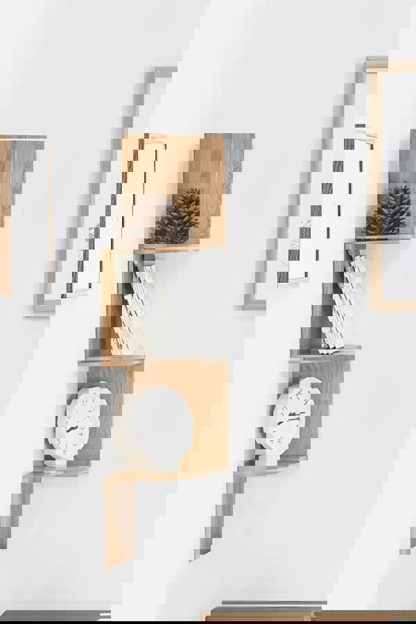 Living and Home 3-Tier Floating Corner Shelf Wall Mount Shelves for Storage and Display