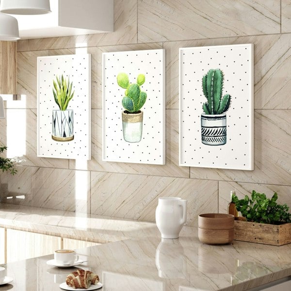 Wall pictures for Kitchen | set of 3 Succulents prints