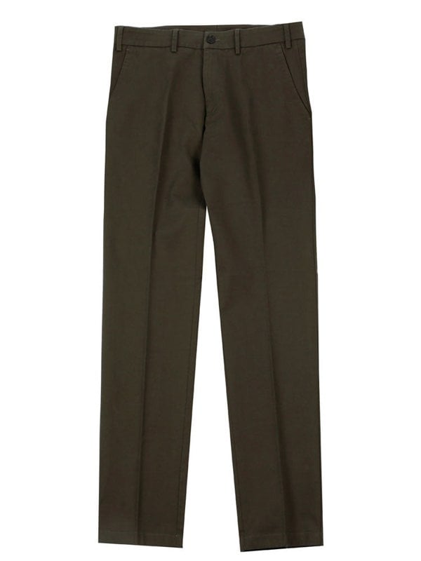 SLIM FIT ITALIAN COTTON CHINO TROUSERS – OLIVE GREEN