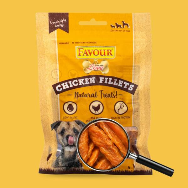 Favour Chicken Fillets Dog Treats 100g