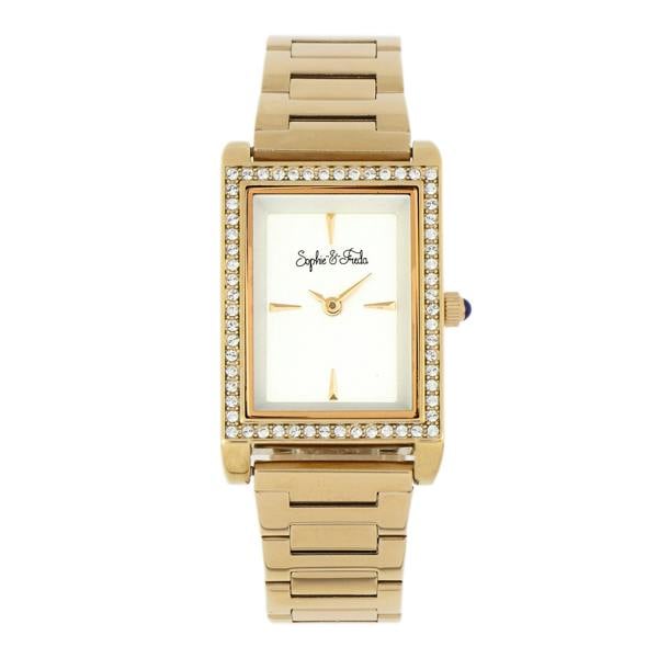 Sophie and Freda Wilmington Bracelet Watch w/Swarovski Crystals - Gold - SAFSF5602
