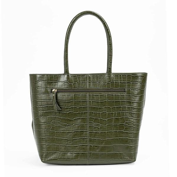 Pia Ready for Refinement Olive Leather Tote Bag