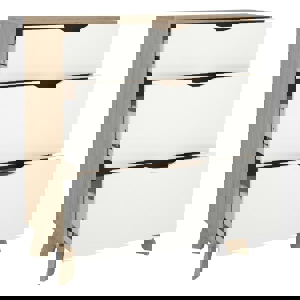 Furniture To Go Ikast Chest 3 Drawers in Jackson Hickory and White