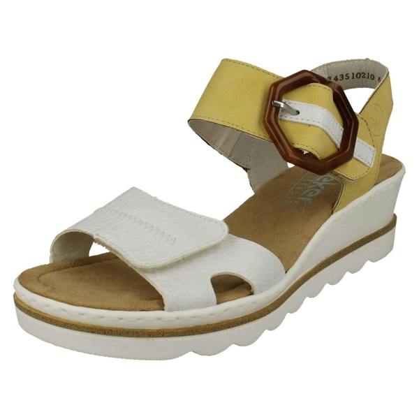 Rieker Ladies Rieker Buckle Detailed Wedge Heeled Sandals 67476