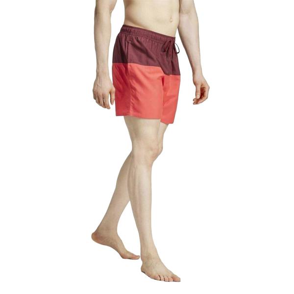 Adidas Mens CLX Colour Block Mesh Swim Shorts - Red - 
