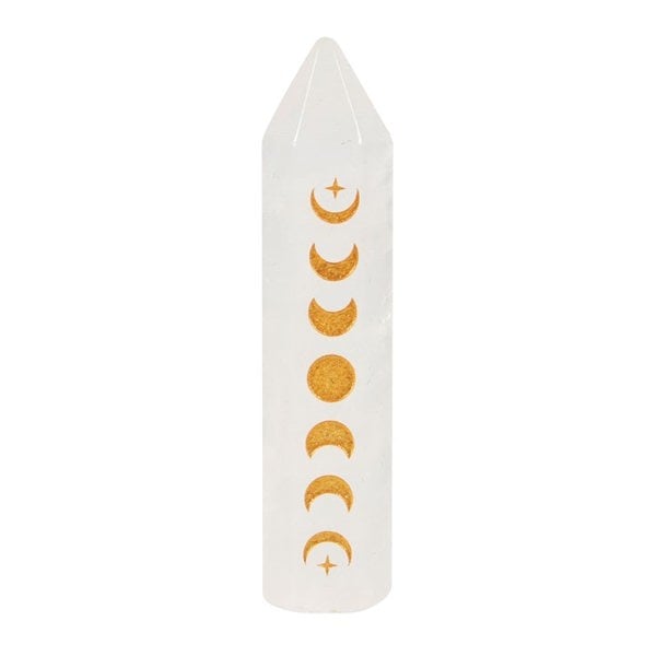 Serano 5cm Clear Quartz Moon Phase Crystal Point