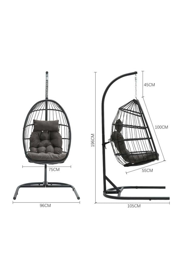 Living and Home Outdoor Hanging Egg-Shaped Chair