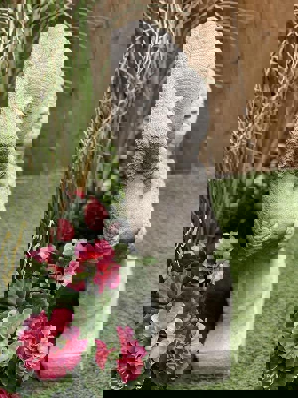 Stone Cast Thai Oriental Lovers Bust Garden Statue