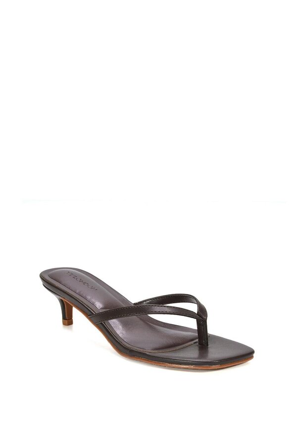 XY LONDON Slip On Flip Flop Kitten Heel Mule Heeled Sandals