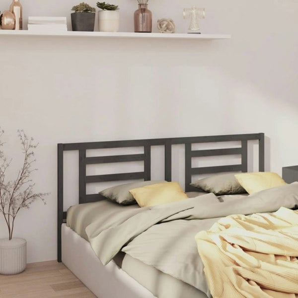 Berkfield Bed Headboard Grey 206x4x100 cm Solid Pine Wood