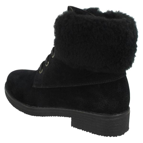 Spot On Ladies Spot On Fur Collar Ankle Boots