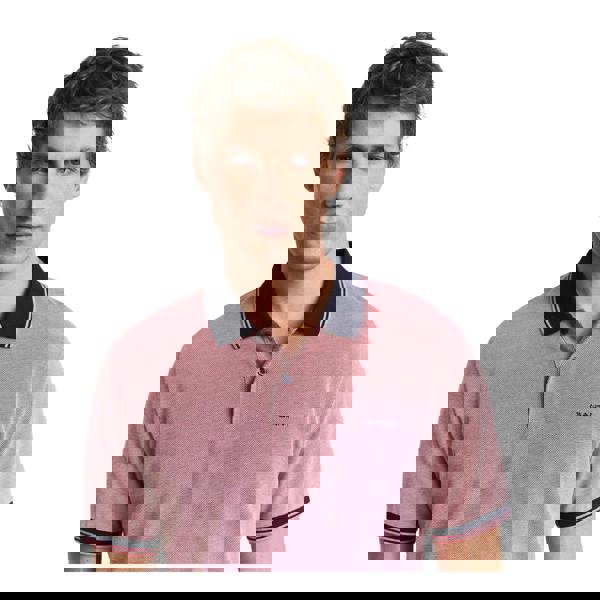 Gant Mens 4-Color Oxford Piqué Polo Shirt - Red - 