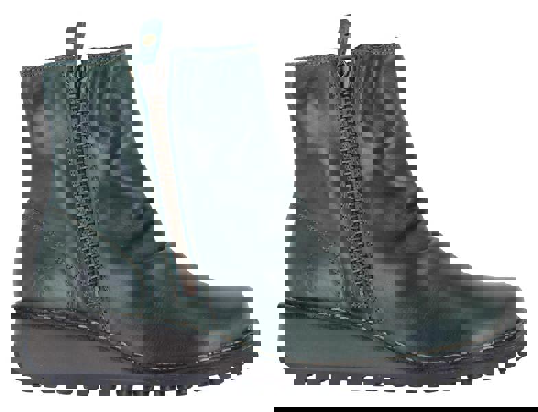 Fly London Mon Womens Wedge Heel Zip-Up Chelsea Leather Ankle Boots