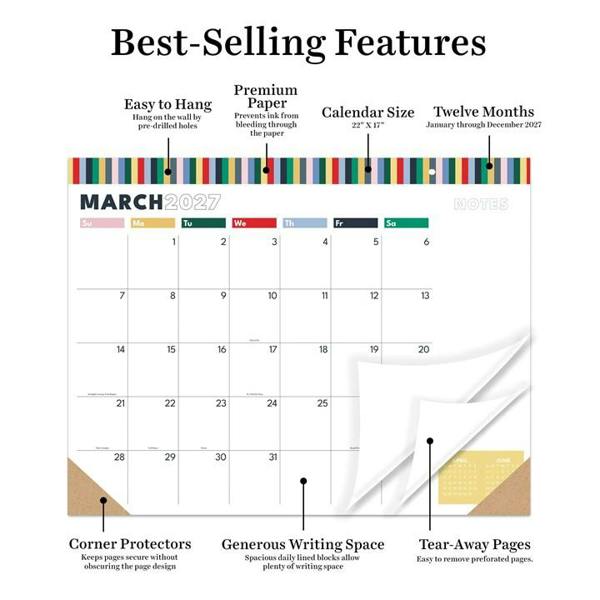 Long Weekend Large Desk Pad 2027, Desk Calendars, Month To View, Basics, Gift