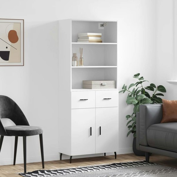 Berkfield Highboard White 69.5x34x180 cm Engineered Wood