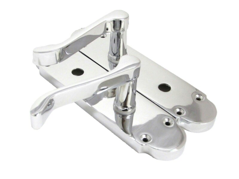 EDH Door Hardware "Epsom Door Handle Set – Chrome Internal Lock Door Handles (170mm x 42mm)