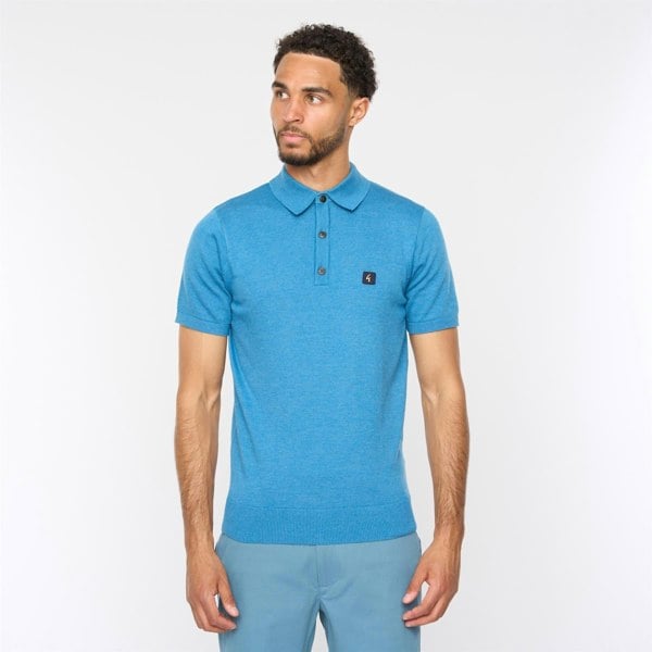 Gabicci V54GK04 Mens Jackson Short Sleeve Plain Knitted Polo Gabicci Vintage - AQUA