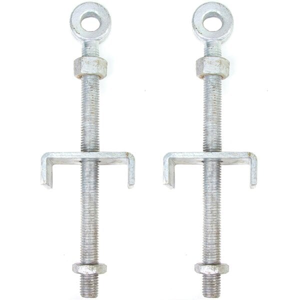 White Hinge 2X 11/295mm Heavy Duty Galvanised Adjustable Bottom Gate Fitting - Field Gate Eyebolt Fixing