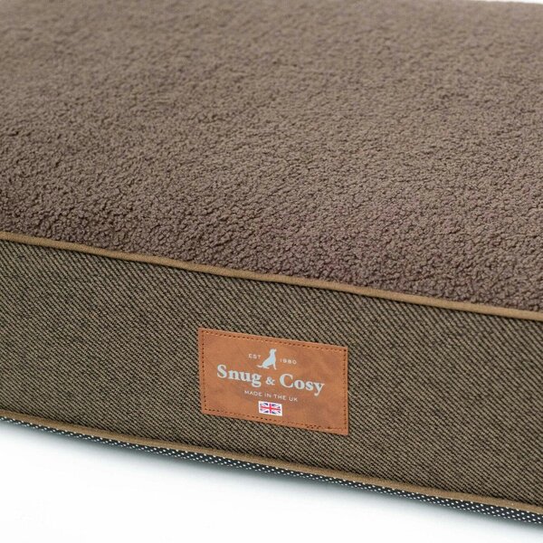 Snug and Cosy Pets Heritage Tweed Orthopaedic Pet Lounger - Comfort & Support