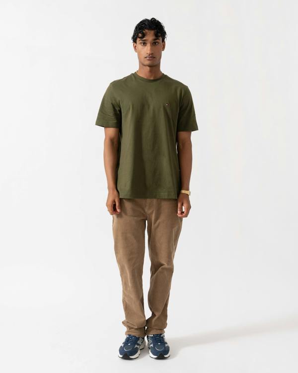Tommy Hilfiger Essential Seasonal Regular Fit Solid Mens T-Shirt - Huntsman Green
