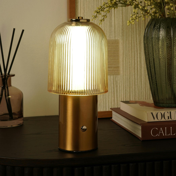 Hestia Bronze USB LED Touch Table Lamp