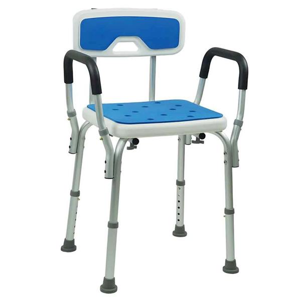 Gr8 Home EVA Padded Shower Chair Adjustable Bath Seat Senior Disabled 120kg With Arms Aid