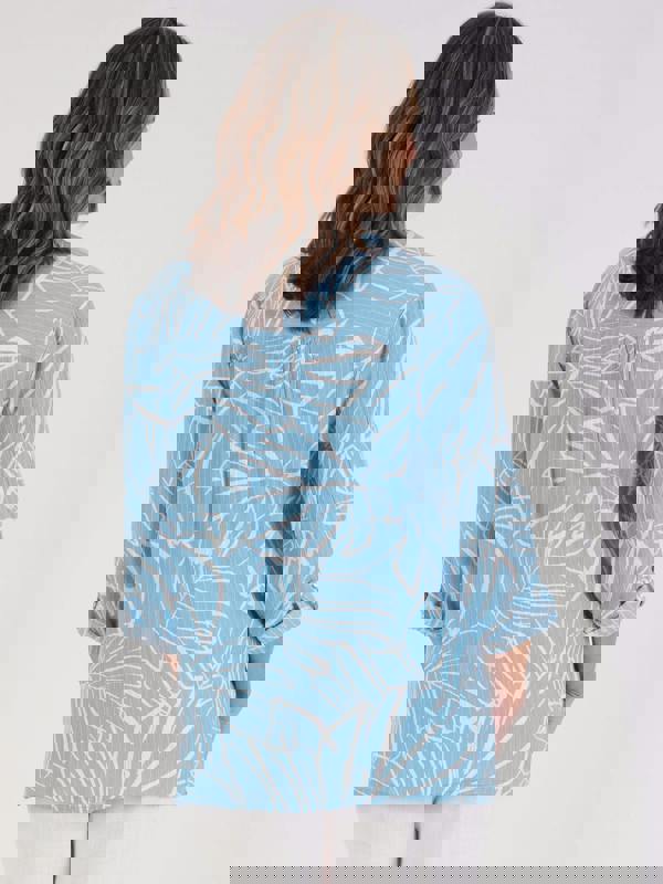 TIGI Linear Palm Textured Viscose Top