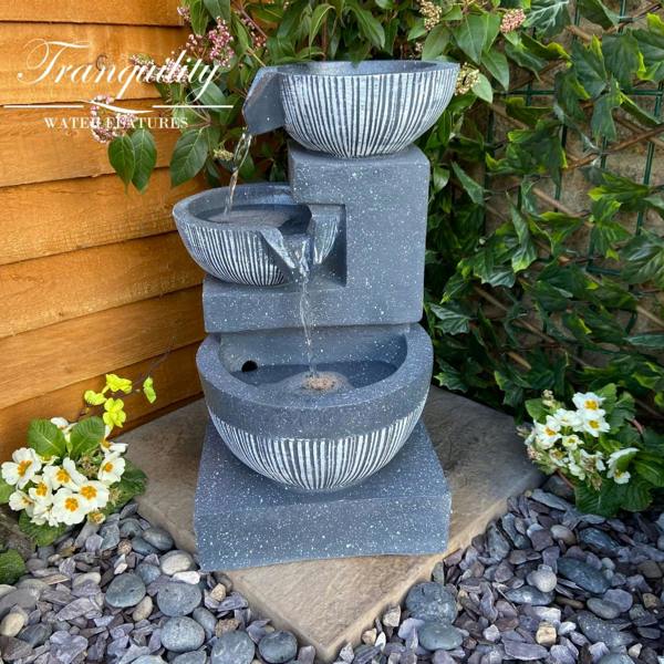 Tranquillity Water Features 3 Bowl Pour Contemporary Water Feature