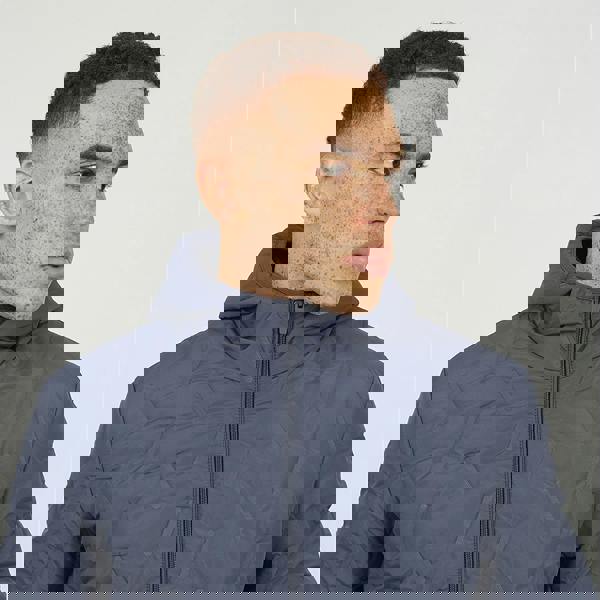 Brave Soul Blue Short Length Hooded Padded Jacket - Blue Image 4