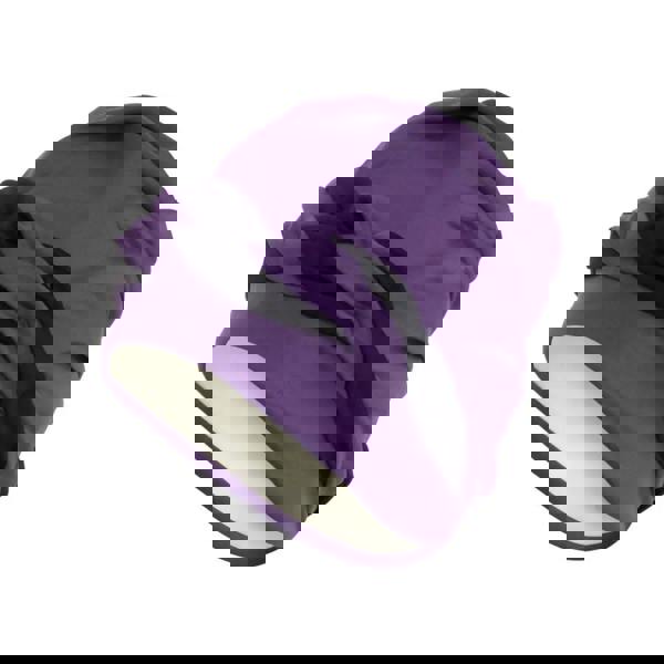 Purple chefs hat with black trim on Fashy Braid Fabric Swim Cap