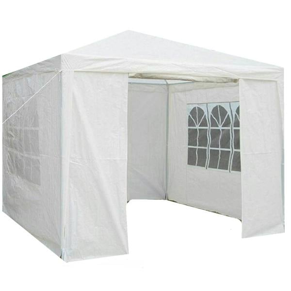 Gr8 Garden White Gazebo Marquee Awning Beach Party Camping Tent Canopy 3 x 3m