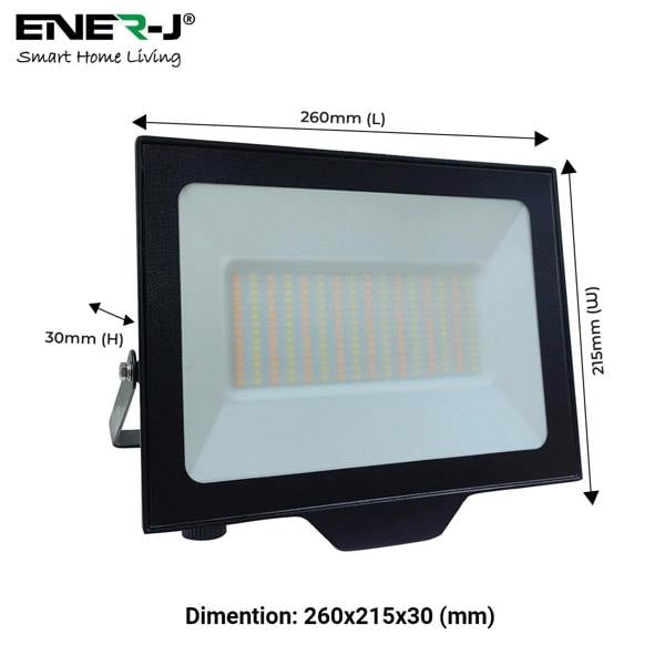 ENER-J 100W LED Floodlights With CCT Switchable & PIR ready (not included), 9000 Lm, IP65, 3 Years Warranty