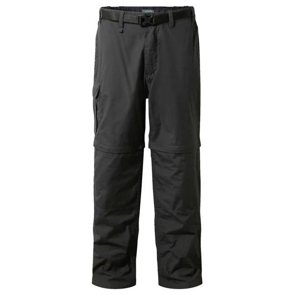 Craghoppers Mens Kiwi Peached Convertible Trousers - Black Pepper - 