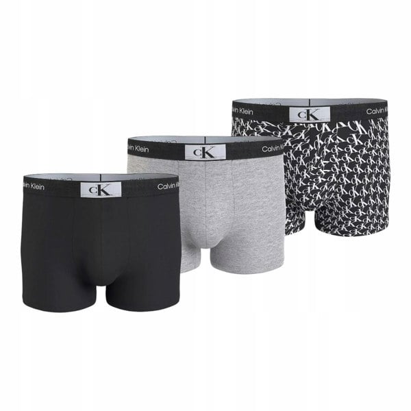 Calvin Klein Mens Boxer Shorts (Pack of 3) - Black/White/Grey