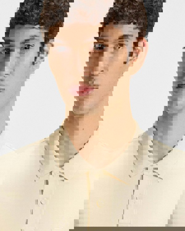 BOSS Orange Passenger Mens Stretch-Cotton Slim-Fit Polo Shirt with Logo Patch - Open Yellow 767