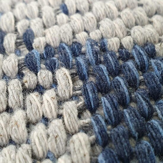 Viva Rugs Cotton Rug Navy and Grey Flatweave Mottled Small Extra Large XL Woven Mat Living Room Bedroom Carpet Abstract Oil Painting Pattern