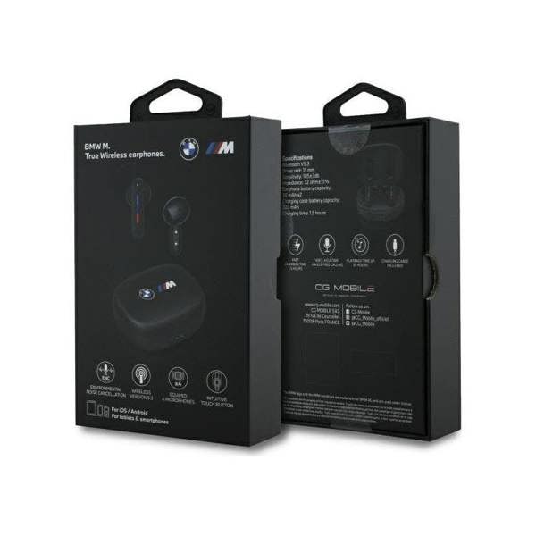 BMW M Sports Bluetooth Headphones TWS Docking Station with Printed Logo Black - BMBEMIATP20LOK