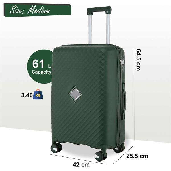Infinity Luggage Dual 4 Wheel Robust Lightweight TSA Hard Shell Suitcase Luggage Travel Bags Set