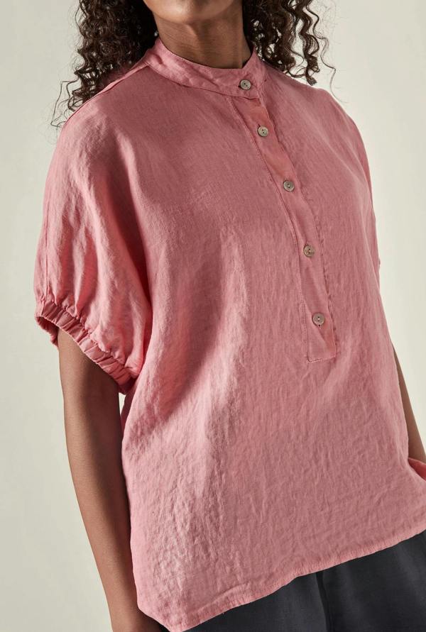 James Lakeland Relaxed Pink Linen Blouse