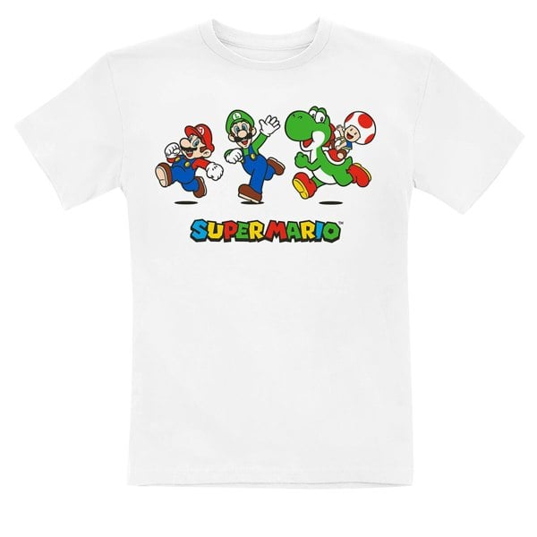 Super Mario Childrens/Kids Running T-Shirt - White