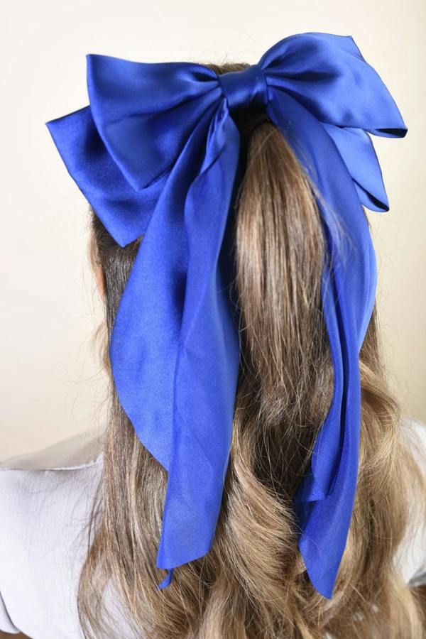 Winona Elegant Big Bow Hair Clips - Royal