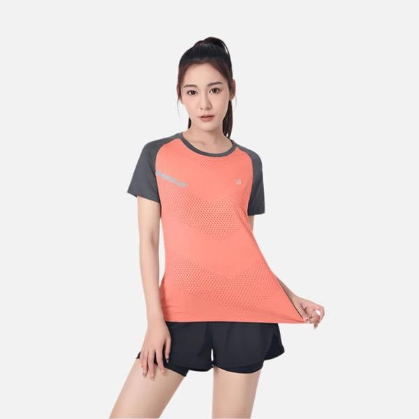 Anniou Raw Yarn UV Protection Running T-Shirt - orange