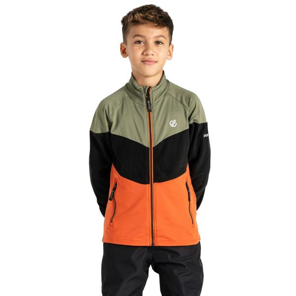 Dare 2B Childrens/Kids Emergent III Core Stretch Midlayer - Olivine Green/Black - 