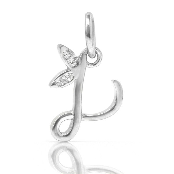 Say It With Winged Initial Charm - Sterling Silver