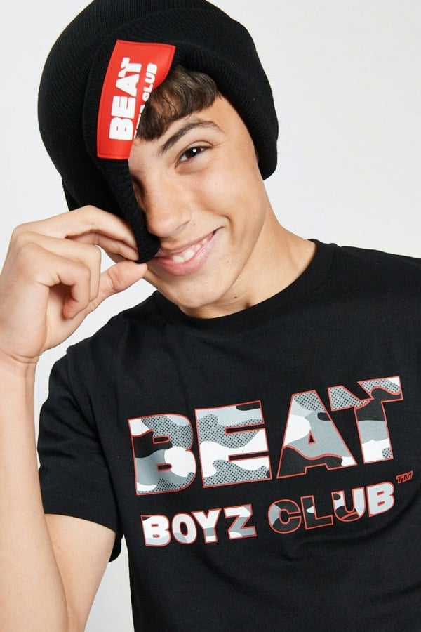 Beat Boyz Club Peak T-Shirt - Black/Camo Fade