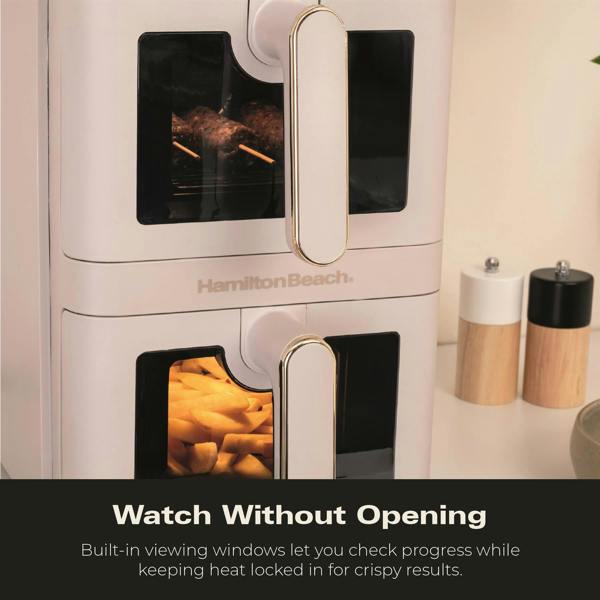 Hamilton Beach DualStack 11L Smart Air Fryer - Stone & Brushed Brass