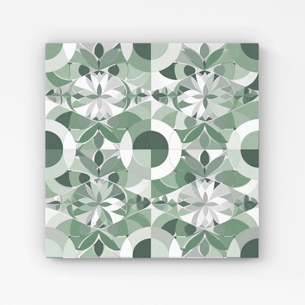 Warren Reed Geometric Pastel Green Canvas