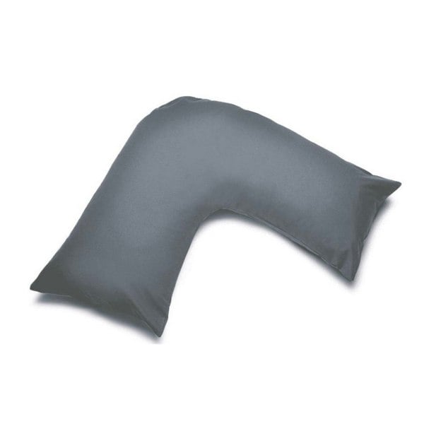 Belledorm Easycare Percale V-Shaped Orthopaedic Pillowcase - Grey